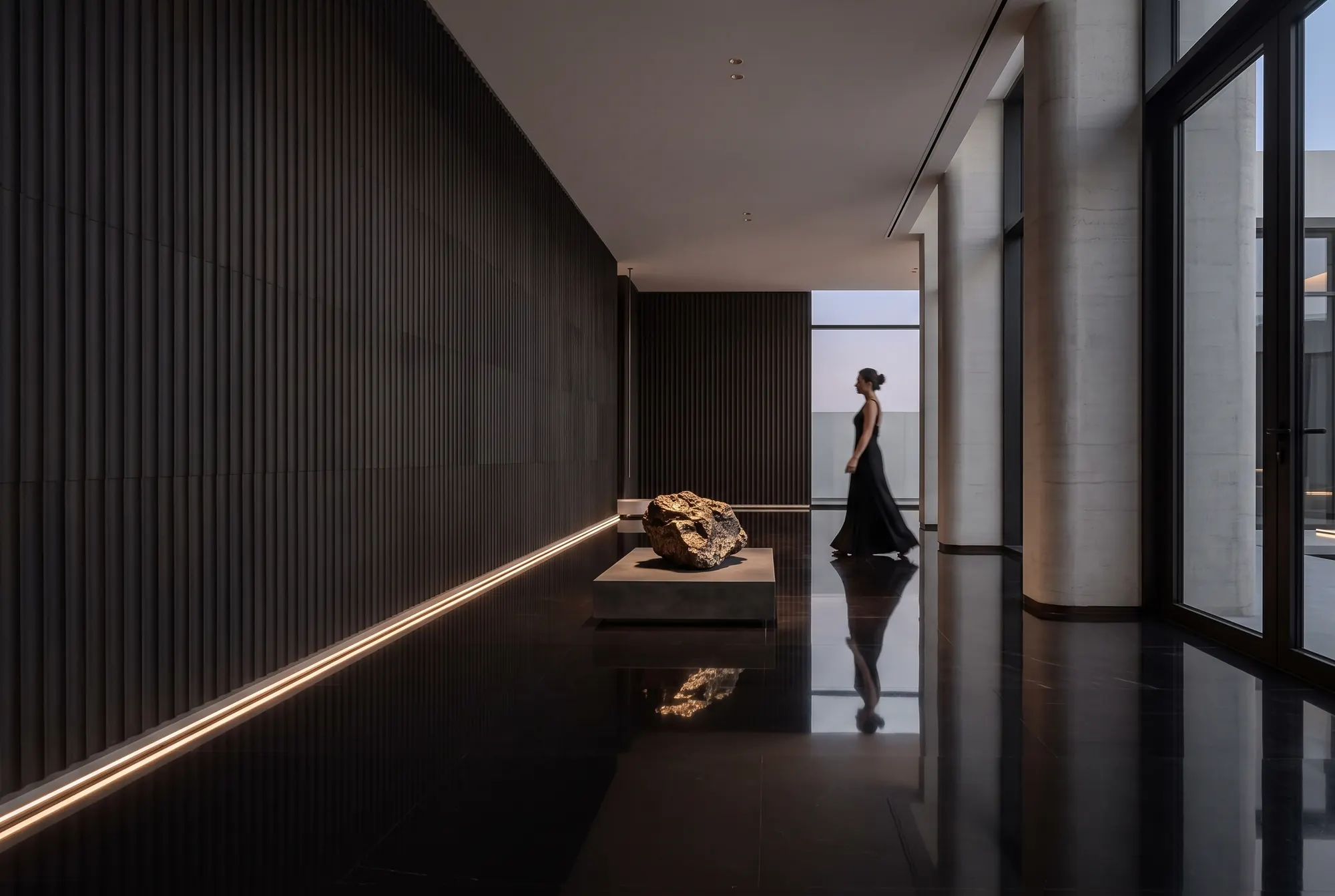 Wall panels: Charcoal ribs