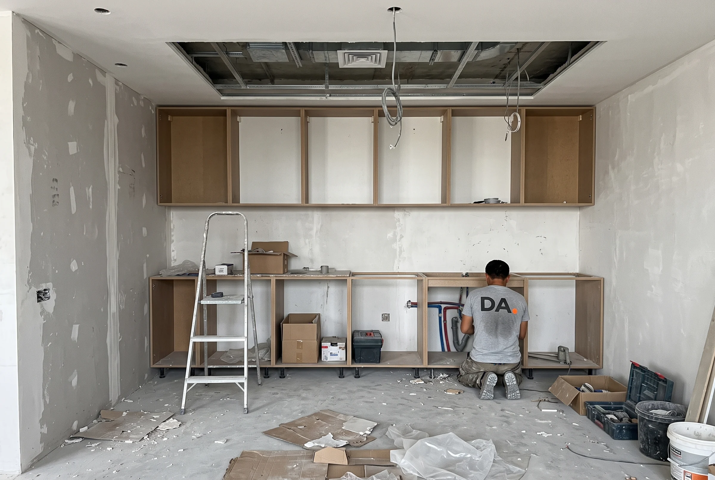 Before: Pantry during joinery installation