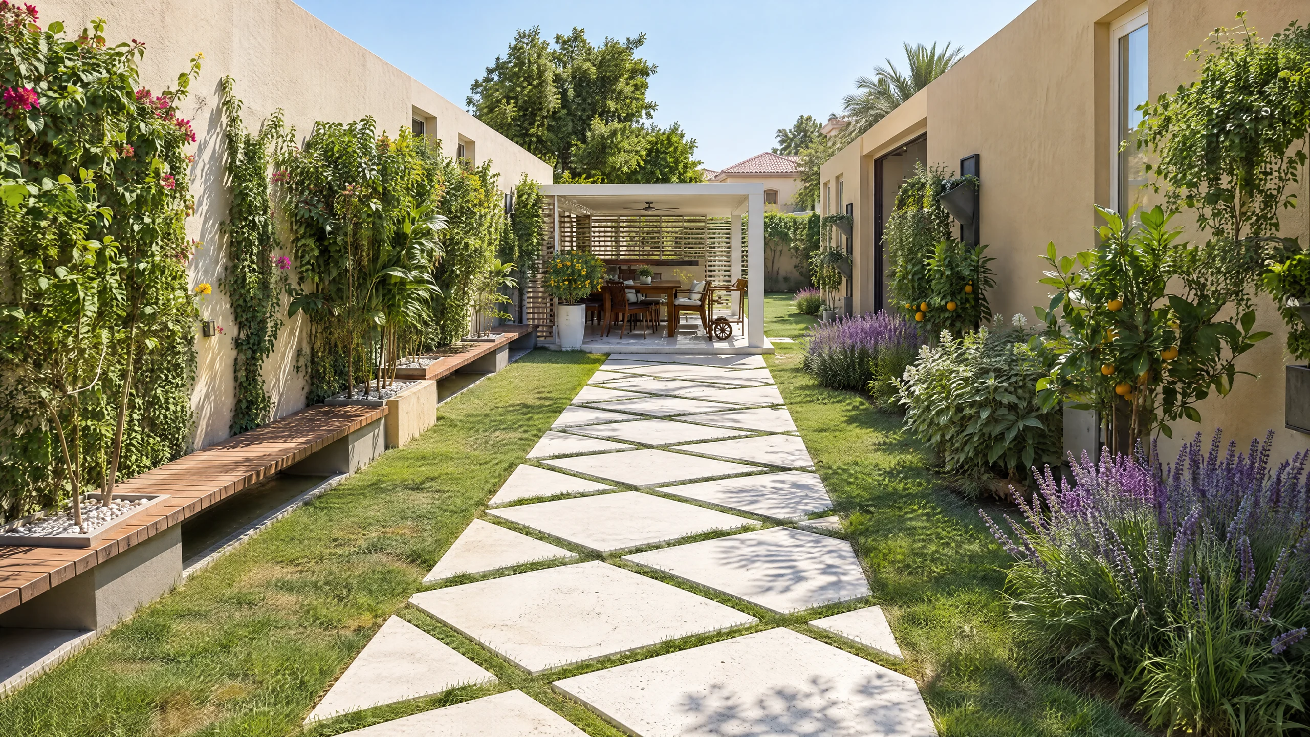 After: Stepping-stone path by day